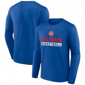 Men\'s Detroit Pistons Royal Let\'s Go Long Sleeve T-Shirt