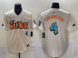 Cheap Men's Chicago Cubs #4 Pete Crow-Armstrong Cream 'Graffiti North Side Edition' Vapor Premier Limited Stitched Baseball Jersey
