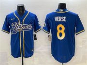 Men's Los Angeles Rams #8 Jared Verse Royal Cool Base Stitched Baseball Jersey Cheap Wholesale