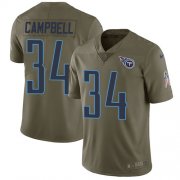 Wholesale Cheap Nike Titans #34 Earl Campbell Olive Men's Stitched NFL Limited 2017 Salute to Service Jersey