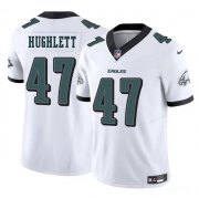 Cheap Men's Philadelphia Eagles #47 Charley Hughlett White 2025 New F.U.S.E. Vapor Untouchable Limited Football Stitched Jersey