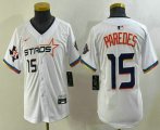 Cheap Youth Houston Astros #15 Isaac Paredes Number White 2025 City Connect Limited Stitched Jersey