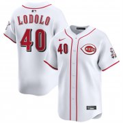 Men's Cincinnati Reds #40 Nick Lodolo White Home Limited Stitched Baseball Jersey Cheap Wholesale
