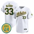 Men's Oakland Athletics #33 JJ Bleday White 2024 Home Limited With Rickey Henderson Patch Stitched Jersey Cheap