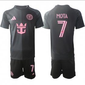 Cheap Men\'s Inter Miami CF #7 Jean Mota 2025 Black Away Soccer Jersey Suit