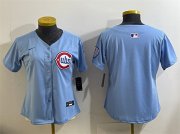 Women's Chicago Cubs Blank Blue 2024 25 2nd Alternatemited Stitched Baseball Jersey(Run Small) Cheap