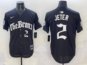 Men\'s New York Yankees #2 Derek Jeter Black \'Gothic Legacy Edition\' Vapor Premier Limited Stitched Baseball Jersey