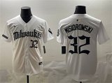 Cheap Men's Milwaukee Brewers #32 Jacob Misiorowski White 'Gothic 414 Shadows Edition' Vapor Premier Limited Stitched Jersey