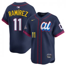 Cheap Men\'s American League #11 Jose Ramirez Navy 2025 All-Star Edition Limited Stitched Baseball Jersey