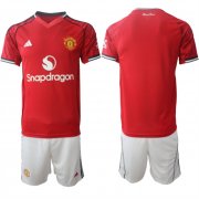 Cheap Men's Manchester United Blank 2025-26 Red Home Soccer Jersey Suit