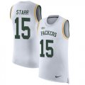 Wholesale Cheap Nike Packers #15 Bart Starr White Men's Stitched NFL Limited Rush Tank Top Jersey