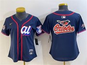 Cheap Women's American League Baltimore Orioles Team Big Logo Navy 2025 All-Star Edition Limited Stitched Baseball Jersey(Run Small)