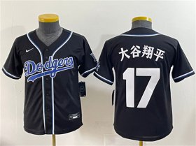 Cheap Youth Los Angeles Dodgers #17 Shohei Ohtani Black Stitched Baseball Jersey