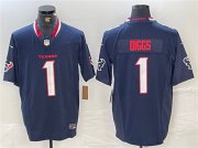 Cheap Men's Houston Texans #1 Stefon Diggs Navy F.U.S.E. Vapor Limited Football Stitched Jersey