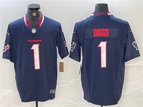 Cheap Men\'s Houston Texans #1 Stefon Diggs Navy F.U.S.E. Vapor Limited Football Stitched Jersey