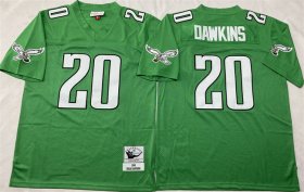 Men\'s Philadelphia Eagles #20 Brian Dawkins Kelly Green Throwback Stitched Football Jersey