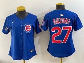 Youth Chicago Cubs #27 Seiya Suzuki Royal \'Ryne Sandberg Tribute\' Vapor Limited V2 Stitched Baseball Jersey Cheap Wholesale