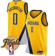 Men's Indiana Pacers #0 Tyrese Haliburton Yellow 2025 Finals Statement Edition Stitched Basketball Jersey Cheap