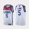 Wholesale Cheap Men's USA Team Zach LaVine Home White 2021 Tokyo Olympics Jersey