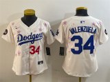 Cheap Women's Los Angeles Dodgers #34 Fernando Valenzuela Cream 2025 Tokyo Series Limited Stitched Baseball Jersey(Run Small)