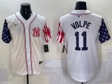 Cheap Men's New York Yankees #11 Anthony Volpe White American Style Limited Stitched Baseball Jersey