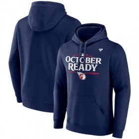 Men\'s Cleveland Guardians Navy 2024 Postseason Locker Room Pullover Hoodie