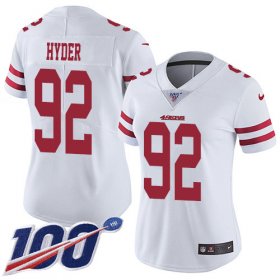 Wholesale Cheap Nike 49ers #92 Kerry Hyder White Women\'s Stitched NFL 100th Season Vapor Untouchable Limited Jersey