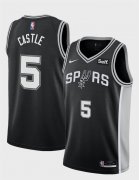 Cheap Men's San Antonio Spurs #5 Stephon Castle Black Stitched Basketball Jersey