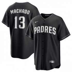Men\'s San Diego Padres #13 Manny Machado Black Lights Out Limited Stitched Baseball Jersey