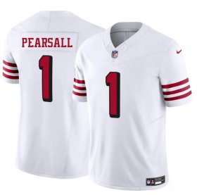 Men\'s San Francisco 49ers #1 Ricky Pearsall New White 2025 F.U.S.E. Vapor Untouchable Limited Football Stitched Jersey Cheap