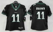Women's Philadelphia Eagles #11 A. J. Brown Black New Vapor Untouchable Limited Football Stitched Jersey(Run Small) Cheap Wholesale