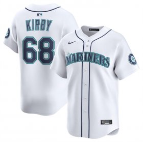 Men\'s Seattle Mariners #68 George Kirby White Home Limited Stitched Baseball Jersey
