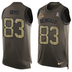 Wholesale Cheap Nike Bengals #83 Tyler Boyd Green Men\'s Stitched NFL Limited Salute To Service Tank Top Jersey