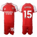 Men's Arsenal F.C #15 Jakub Kiwior Red 2025 Home Soccer Jersey Suit Cheap