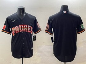 Men\'s San Diego Padres Blank Black Mexico Cool Base Stitched Baseball Jersey Cheap