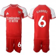 Men's Arsenal F.C #6 Gabriel Red 2025 Home Soccer Jersey Suit Cheap