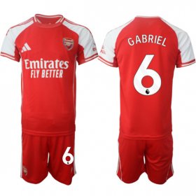 Men\'s Arsenal F.C #6 Gabriel Red 2025 Home Soccer Jersey Suit Cheap