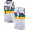 Wholesale Cheap Pelicans #2 Lonzo Ball White Basketball Swingman City Edition 2018-19 Jersey