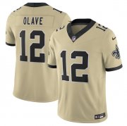 Cheap Men's New Orleans Saints #12 Chris Olave Gold 2025 F.U.S.E. Alternate Vapor Limited Football Stitched Jersey