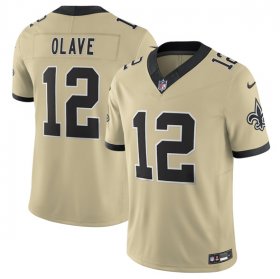 Cheap Men\'s New Orleans Saints #12 Chris Olave Gold 2025 F.U.S.E. Alternate Vapor Limited Football Stitched Jersey
