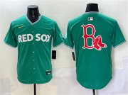 Cheap Men's Boston Red Sox Team Big Logo Green 2025 City Connect Limited Stitched Baseball Jersey