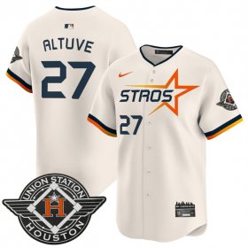 Men\'s Houston Astros #27 Jose Altuve Cream 2025 City Connect Limited Stitched Baseball Jersey Cheap