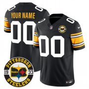 Men's Pittsburgh Steelers Throwback 1933 Patch black Vapor Limited All Stitched Jersey Cheap Wholesale