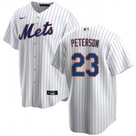 Men\'s New York Mets #23 David Peterson White Cool Base Stitched Baseball Jersey