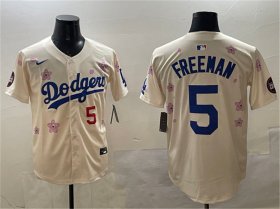Men\'s Los Angeles Dodgers #5 Freddie Freeman Cream 2025 Tokyo Series Limited Stitched Baseball Jersey Cheap