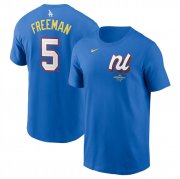 Cheap Men's National League #5 Freddie Freeman Royal 2025 All-Star Edition Name & Number T-Shirt