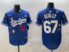 Men\'s Los Angeles Dodgers #67 Vin Scully Royal 2025 Tokyo Series Limited Stitched Baseball Jersey Cheap