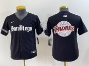 Cheap Youth San Diego Padres Team Big Logo Black Gothic Edition Vapor Limited Stitched Baseball Jersey