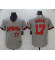 Wholesale Cheap Men's Nike Los Angeles Angels #17 Shohei Ohtani Gray Throwback Baseball Jersey