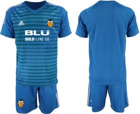 Wholesale Cheap Valencia Blank Blue Goalkeeper Soccer Club Jersey